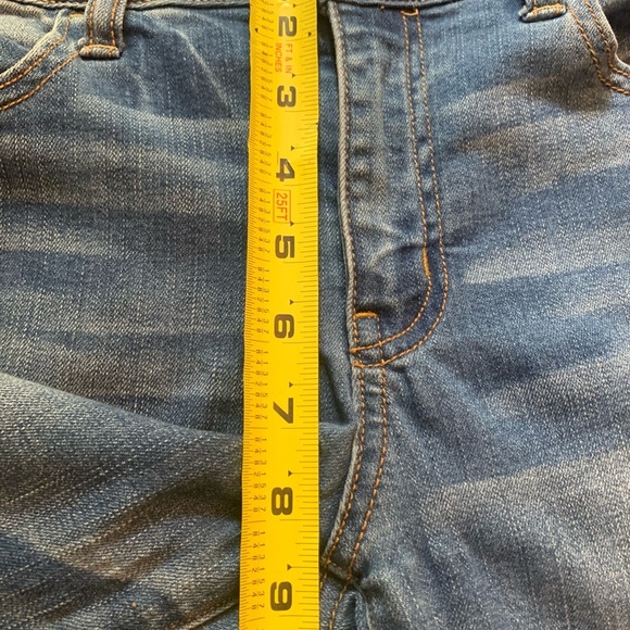 American Eagle Cut Off Jegging Shorts Sz 10 Mid Rise Rolled Cuff Repurposed - Picture 5 of 13